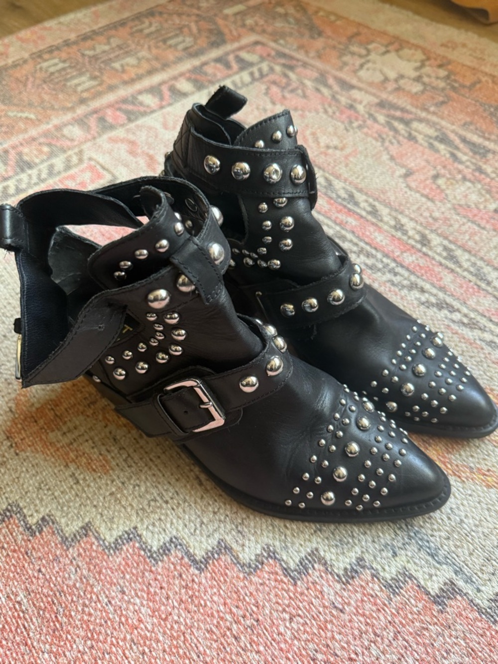 Kurt Geiger Studded Leather Ankle Boots